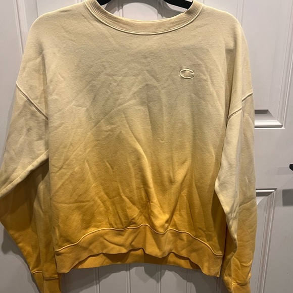 Champion Women Small Yellow Crewneck Sweater with Ombre Effect - Picture 1 of 10